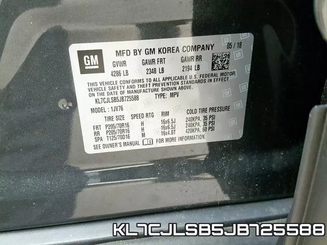 KL7CJLSB5JB725588 фото 2