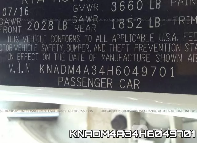 KNADM4A34H6049701 фото 10