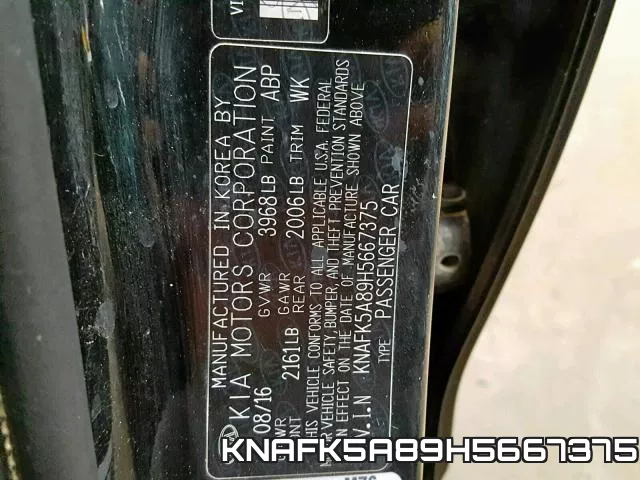 KNAFK5A89H5667375 фото 2