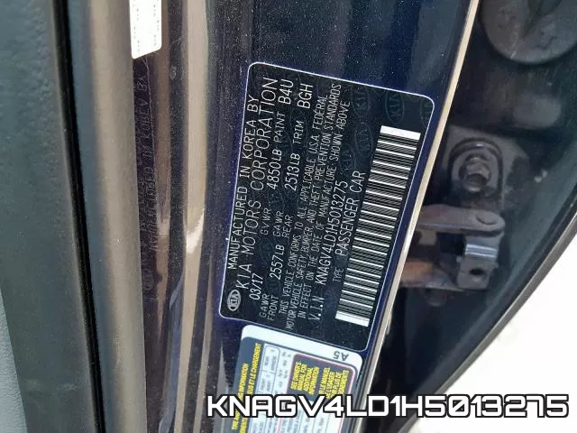 KNAGV4LD1H5013275 фото 2