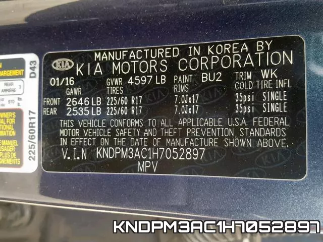 KNDPM3AC1H7052897 фото 2