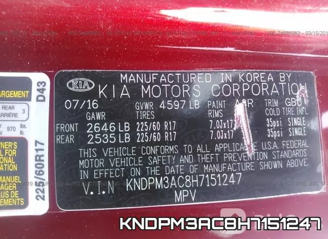 KNDPM3AC8H7151247 фото 10