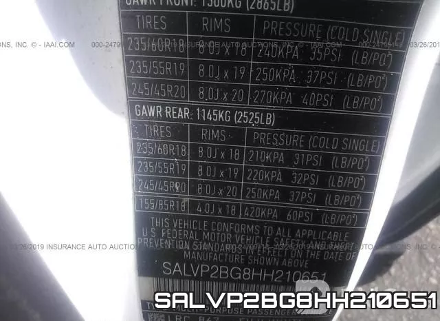 SALVP2BG8HH210651 фото 10