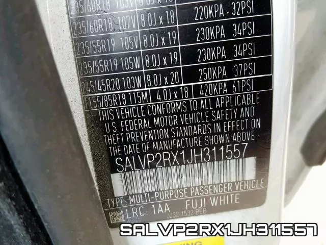 SALVP2RX1JH311557 фото 2