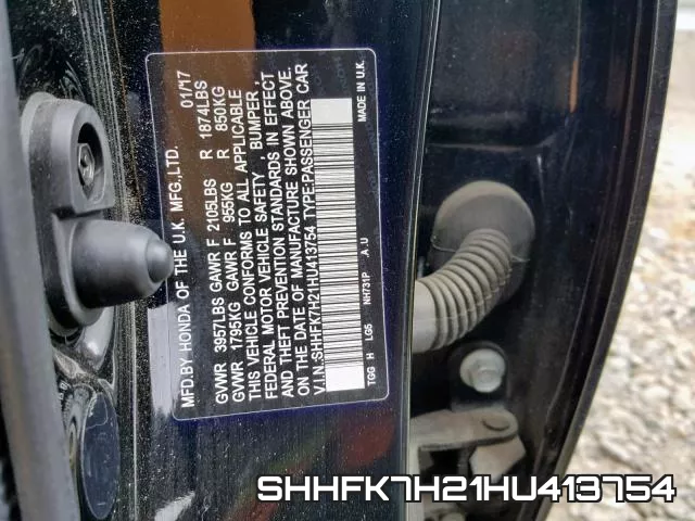 SHHFK7H21HU413754 фото 2