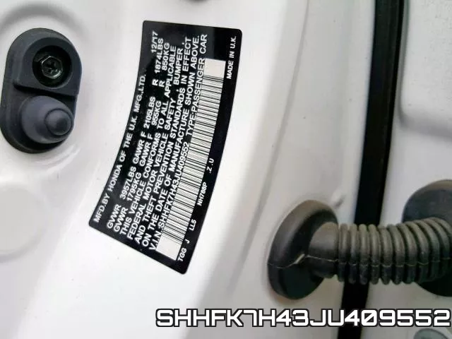 SHHFK7H43JU409552 фото 2