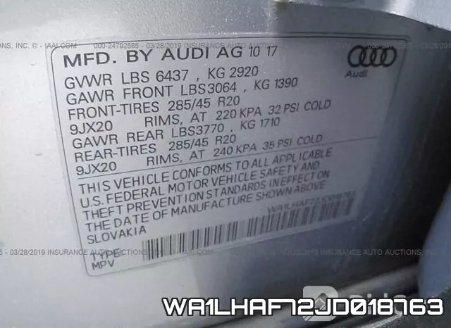 WA1LHAF72JD018763 фото 10