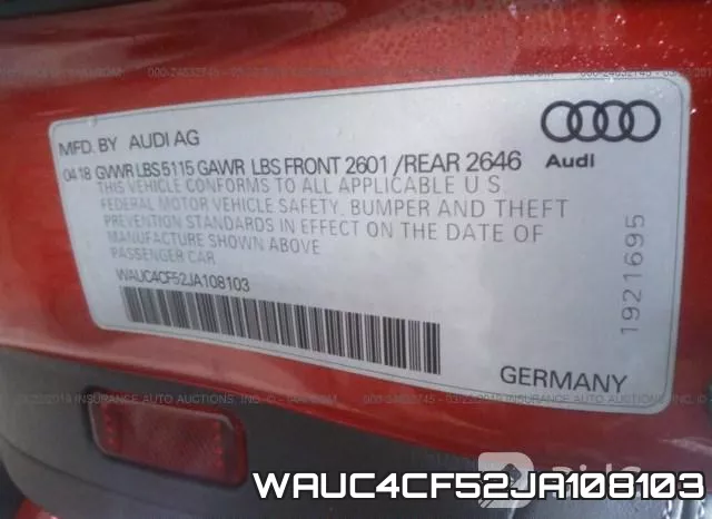WAUC4CF52JA108103 фото 10