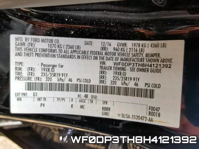 WF0DP3TH8H4121392 фото 2