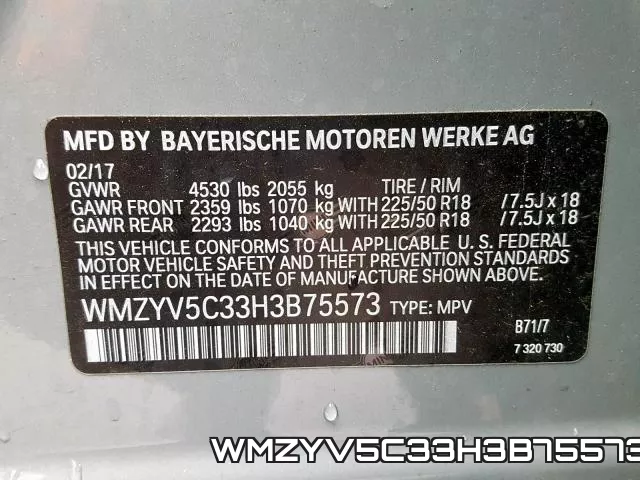 WMZYV5C33H3B75573 фото 2
