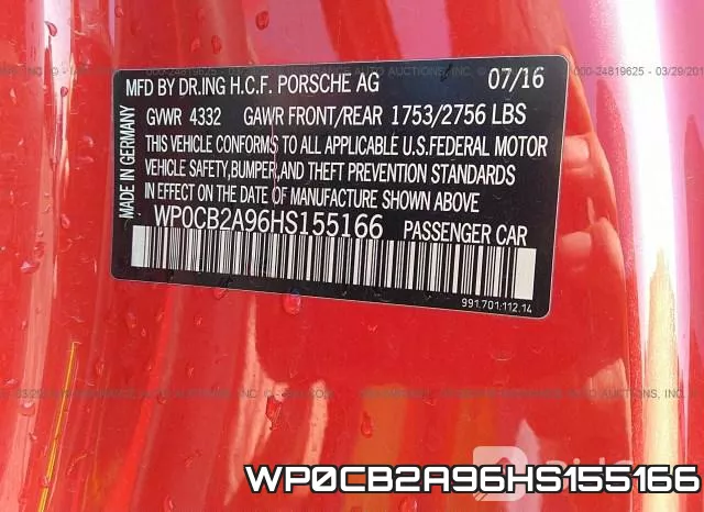 WP0CB2A96HS155166 фото 10