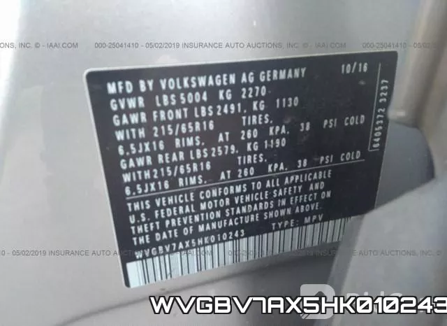 WVGBV7AX5HK010243 фото 10