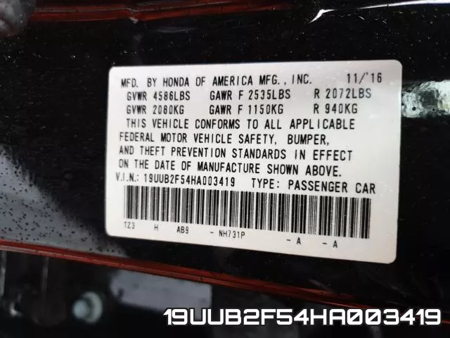 19UUB2F54HA003419 фото 2