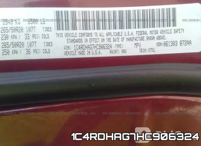 1C4RDHAG7HC906324 фото 10