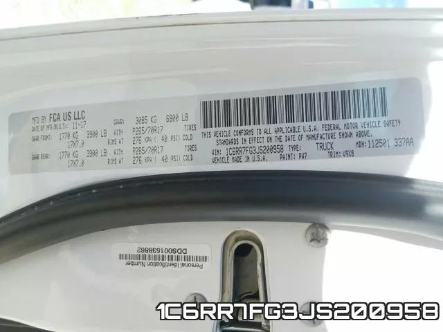 1C6RR7FG3JS200958 фото 2