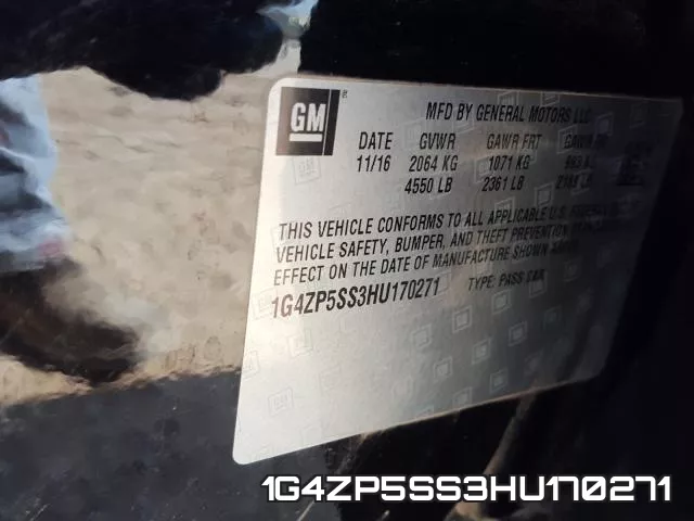 1G4ZP5SS3HU170271 фото 2