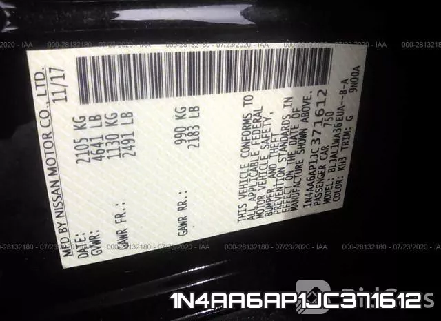 1N4AA6AP1JC371612 фото 10