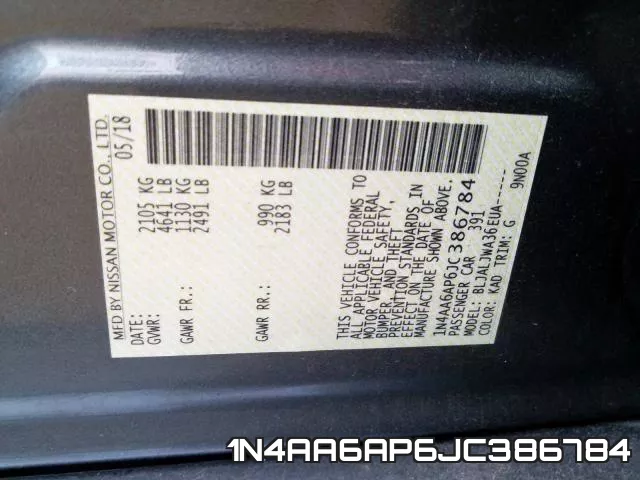 1N4AA6AP6JC386784 фото 2