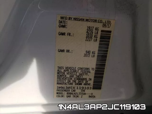 1N4AL3AP2JC119103 фото 2
