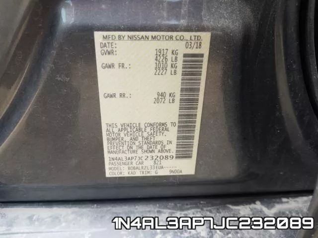 1N4AL3AP7JC232089 фото 2