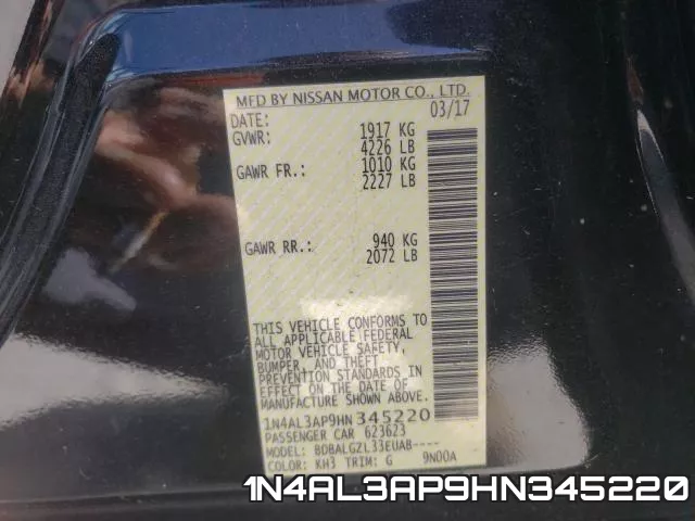 1N4AL3AP9HN345220 фото 2