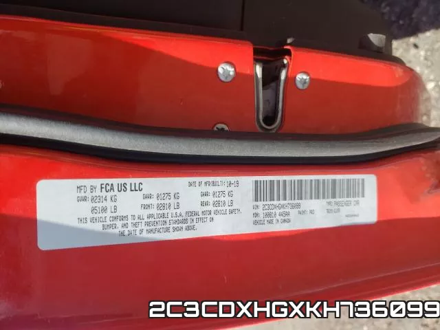 2C3CDXHGXKH736099 фото 2