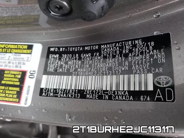 2T1BURHE2JC113117 фото 2