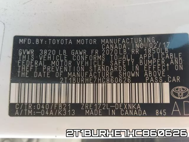 2T1BURHE7HC860626 фото 2