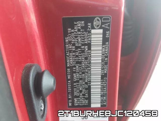 2T1BURHE8JC120458 фото 2