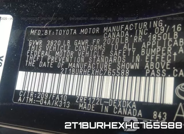 2T1BURHEXHC765588 фото 10