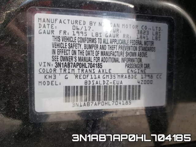 3N1AB7AP0HL704185 фото 2