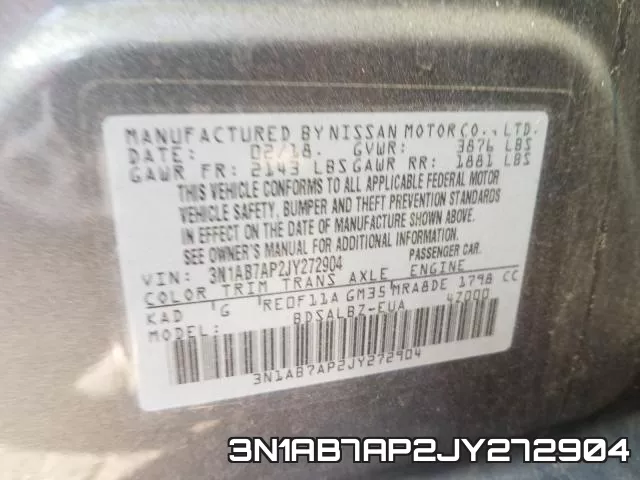 3N1AB7AP2JY272904 фото 2