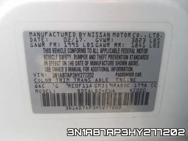 3N1AB7AP3HY277202 фото 2
