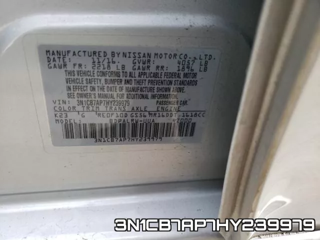 3N1CB7AP7HY239979 фото 2