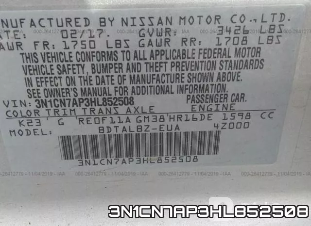 3N1CN7AP3HL852508 фото 10