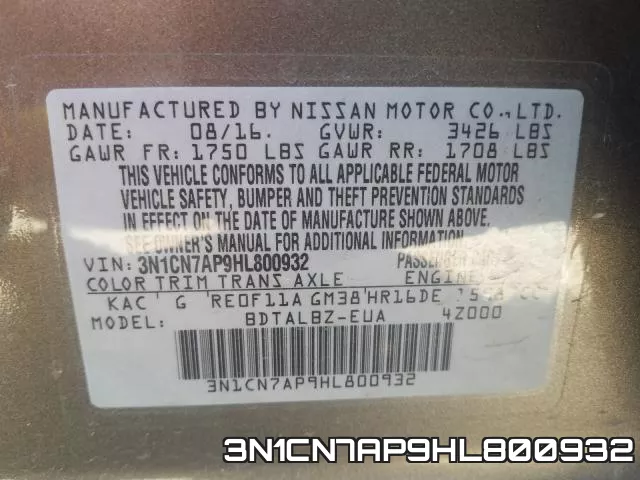 3N1CN7AP9HL800932 фото 2