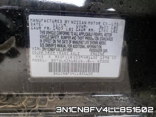 3N1CN8FV4LL851602 фото 2