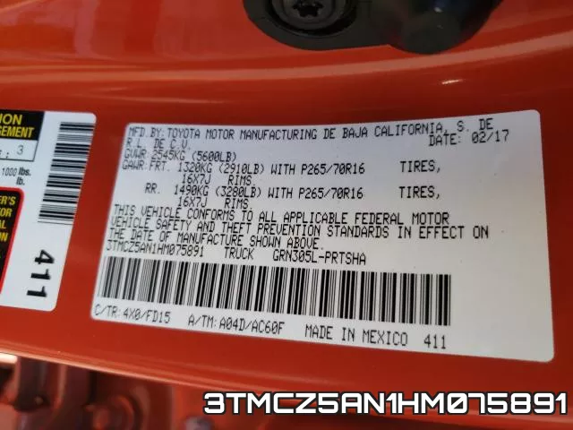 3TMCZ5AN1HM075891 фото 2