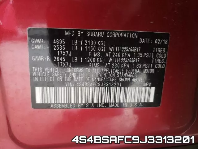 4S4BSAFC9J3313201 фото 2
