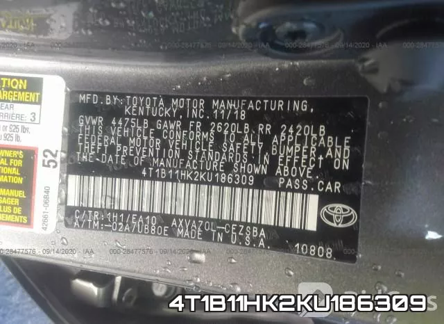 4T1B11HK2KU186309 фото 10