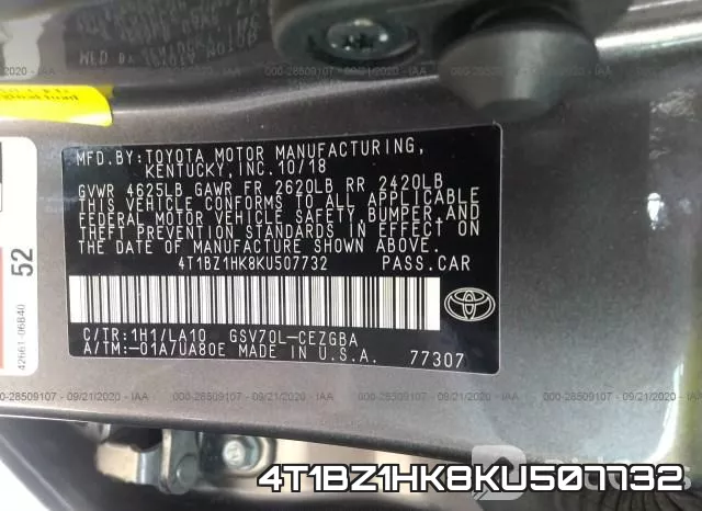 4T1BZ1HK8KU507732 фото 10