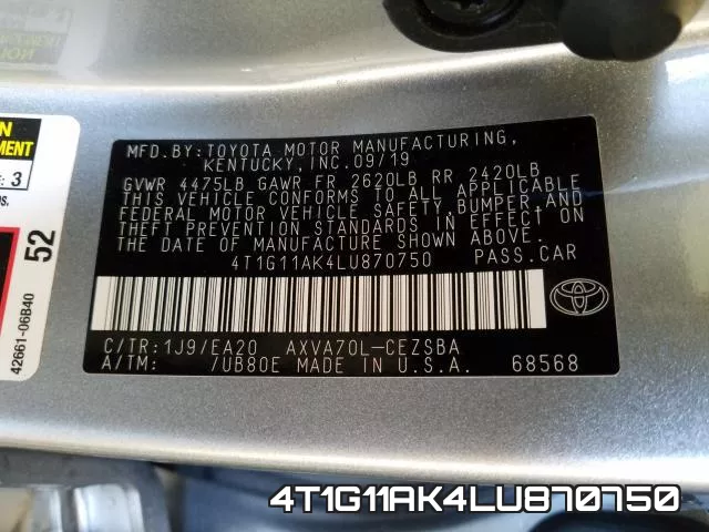 4T1G11AK4LU870750 фото 2