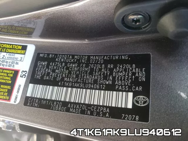 4T1K61AK9LU940612 фото 2