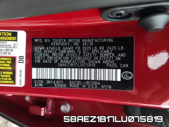 58AEZ1B17LU075819 фото 2