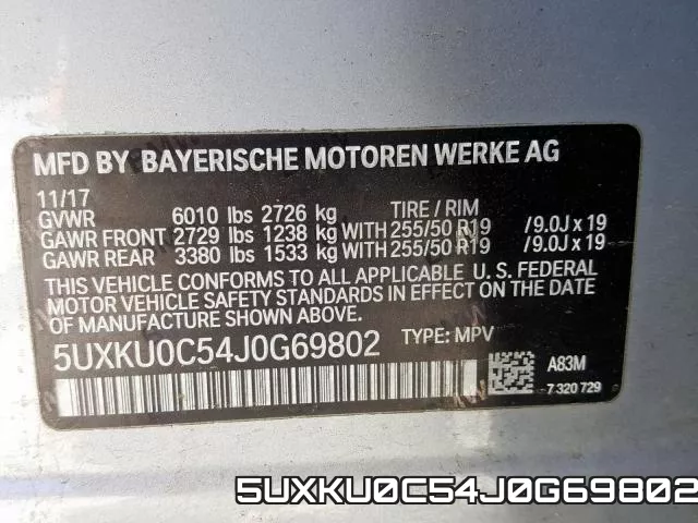 5UXKU0C54J0G69802 фото 2