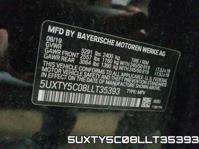 5UXTY5C08LLT35393 фото 2