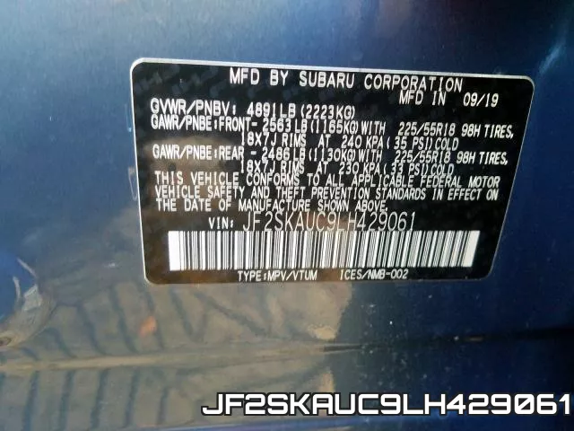 JF2SKAUC9LH429061 фото 2