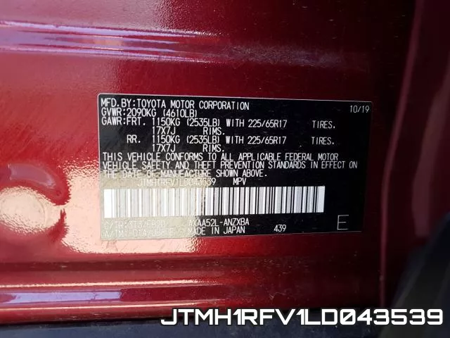 JTMH1RFV1LD043539 фото 2