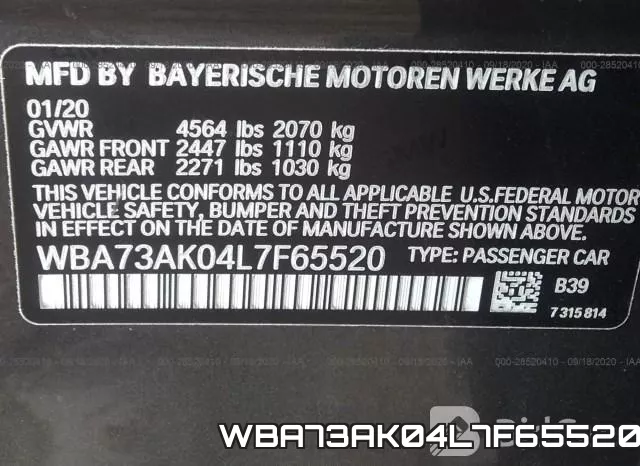 WBA73AK04L7F65520 фото 10