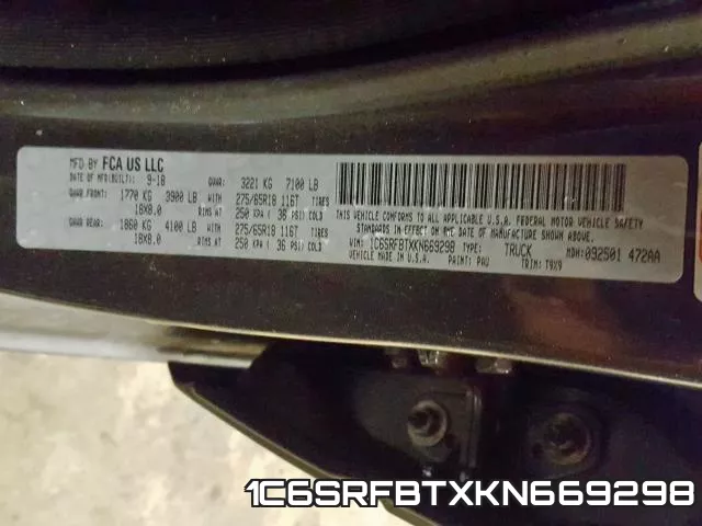1C6SRFBTXKN669298 фото 2